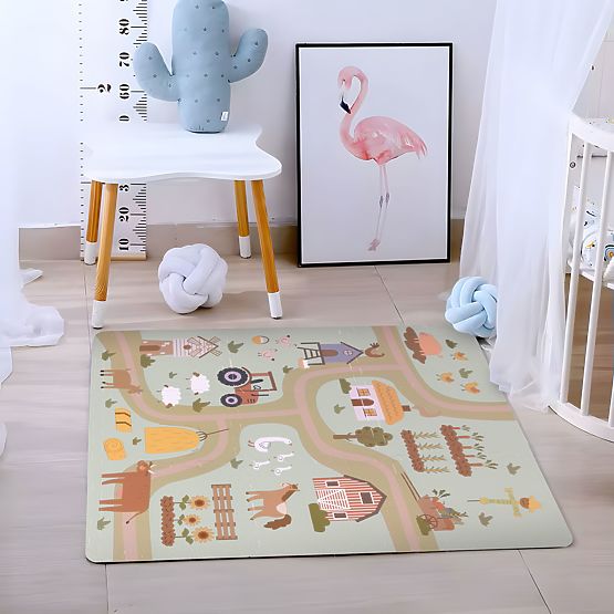 Grand tapis en mousse EVA pour enfants ferme 90,5x90,5 cm 21 pièces ECOTOYS