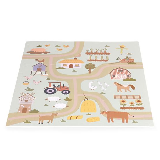Grand tapis en mousse EVA pour enfants ferme 90,5x90,5 cm 21 pièces ECOTOYS