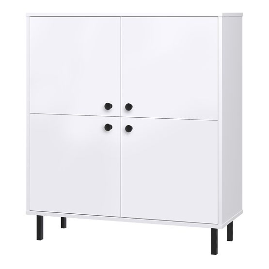 Grande commode à quatre portes Venus blanche loft