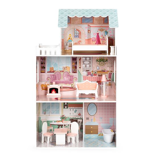 Grande maison de poupée avec ensemble de meubles ECOTOYS
