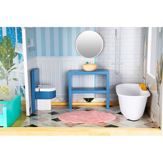 Grande maison de poupée en bois 138 cm Résidence Maya 28 pcs ECOTOYS