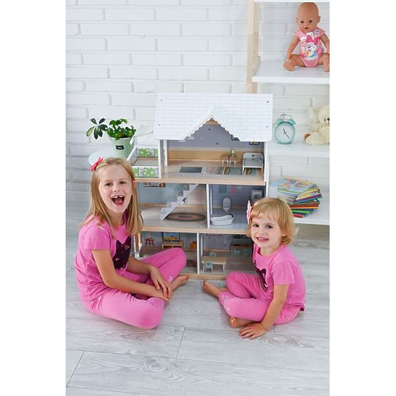 Grande maison de poupée en bois