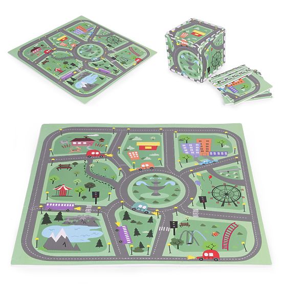 Grande Tapis en Mousse EVA pour Enfants Ville 90,5x90,5 cm 21 pcs ECOTOYS