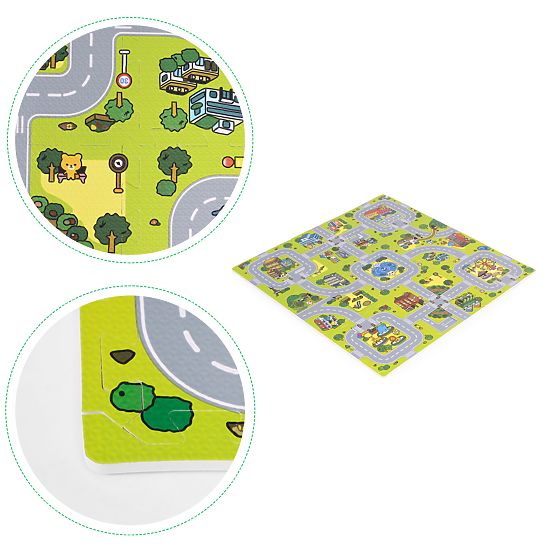 Grande Tapis en Mousse EVA pour Enfants Ville 90,5x90,5 cm 21 pcs ECOTOYS