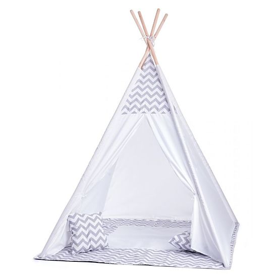 Tente tipi enfant gris-blanc