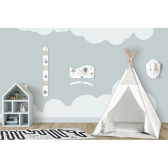 Tente tipi enfant gris-blanc