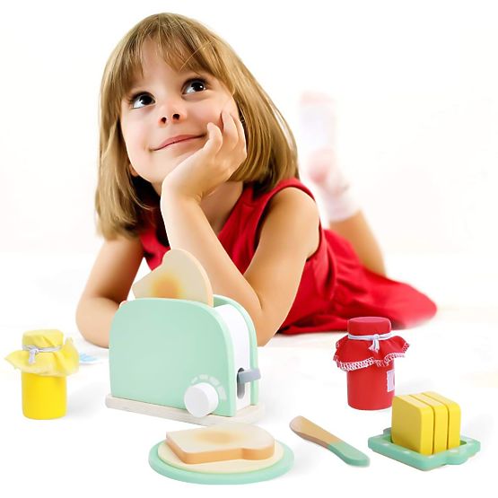 Grille-pain en bois avec accessoires