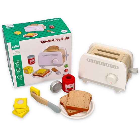 Grille-pain en bois gris jouet pour enfants