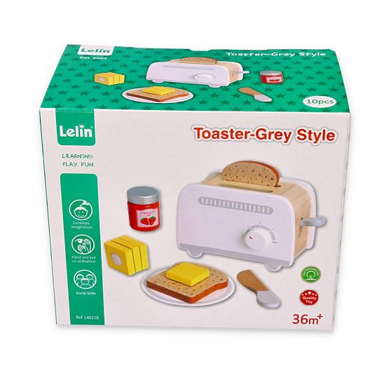Grille-pain en bois gris jouet pour enfants