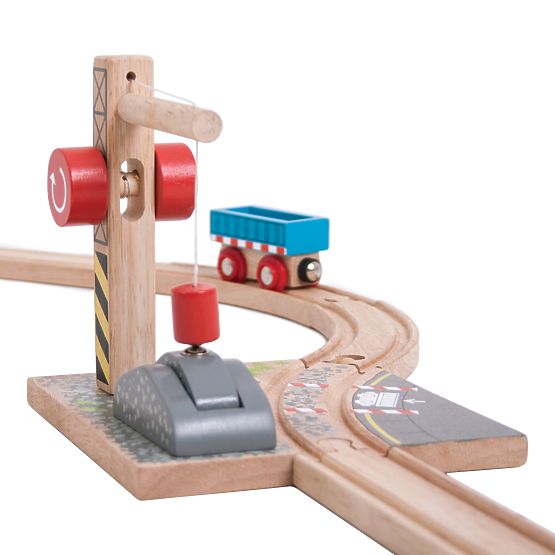 Grue sur rail Bigjigs avec gravier