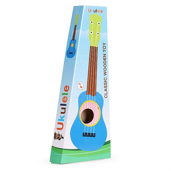 Guitare en bois pour enfants, cordes métalliques, médiator, rose ECOTOYS