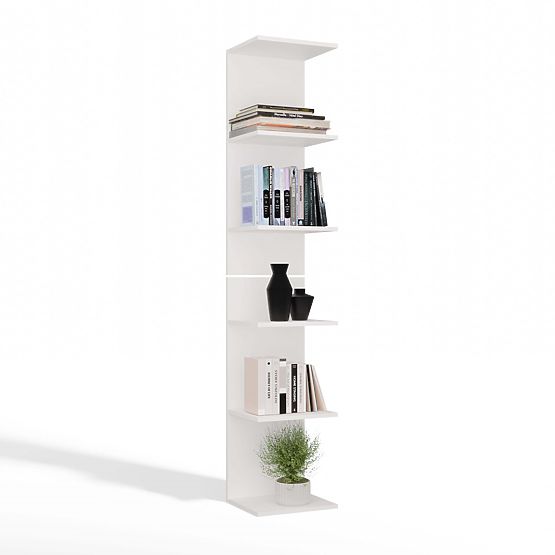 HAUTE ÉTAGÈRE BLANCHE 6P 180 cm 6 Étagères pour Livres et Documents pour Bureau et Salon