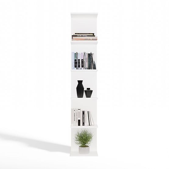 HAUTE ÉTAGÈRE BLANCHE 6P 180 cm 6 Étagères pour Livres et Documents pour Bureau et Salon