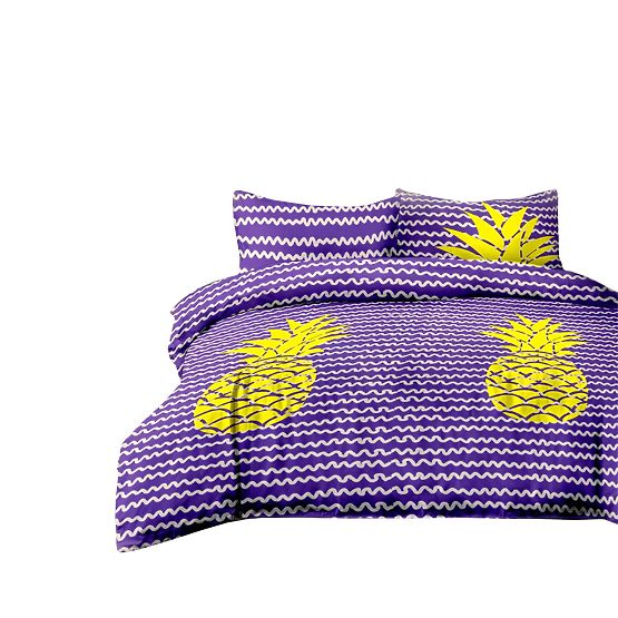 Housse de couette BASIC - AMELIAHOME couleur violette motif imprimé style moderne 155x220*2+80x80