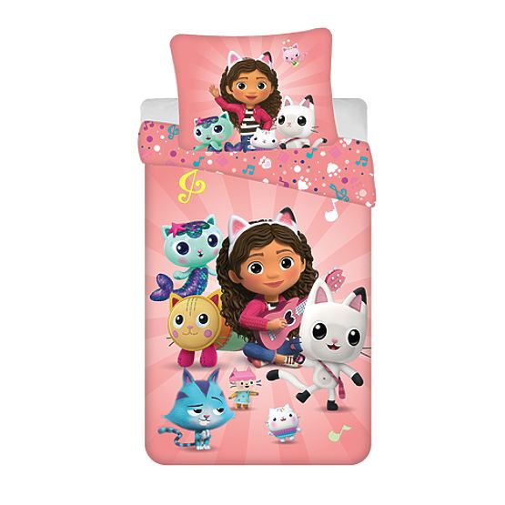 Parure de lit pour enfants Gabby's Dollhouse 140x200 cm + 70x90 cm