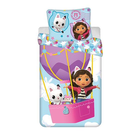 Parure de lit pour enfants Gabby's Dollhouse Balloon 140x200 cm + 70x90 cm