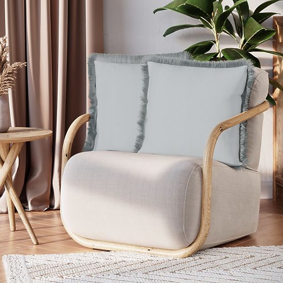 Housse de coussin décorative CLEAR grise avec imprimé boho velours 45x45 ameliahome