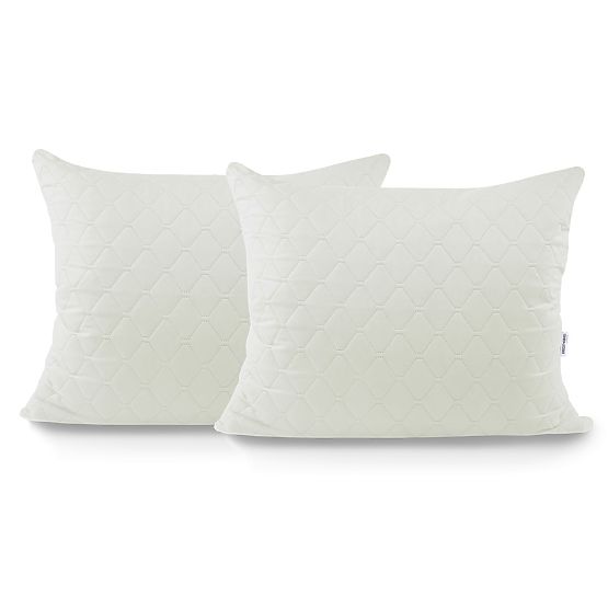 Housse de coussin décorative RESTILO AXEL blanc lisse style classique matériau microfibre 50x60