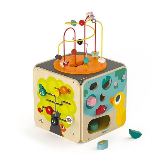 Janod Cube Actif Multifonctionnel avec labyrinthe moteur - grand