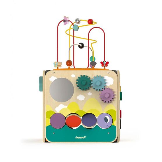 Janod Cube Actif Multifonctionnel avec labyrinthe moteur - grand