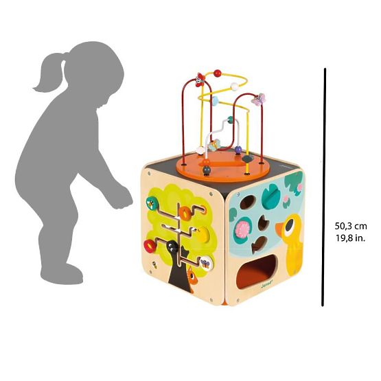 Janod Cube Actif Multifonctionnel avec labyrinthe moteur - grand