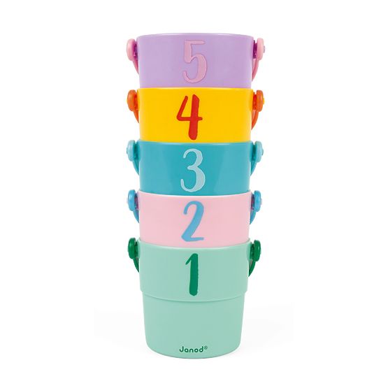 Janod Seaux jouets à eau pour verser de l'eau 5 pcs