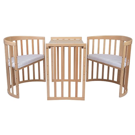 Lit bébé évolutif ovale Ruby 7 en 1 - naturel