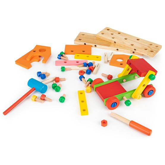 Jeu de construction en bois avec outils