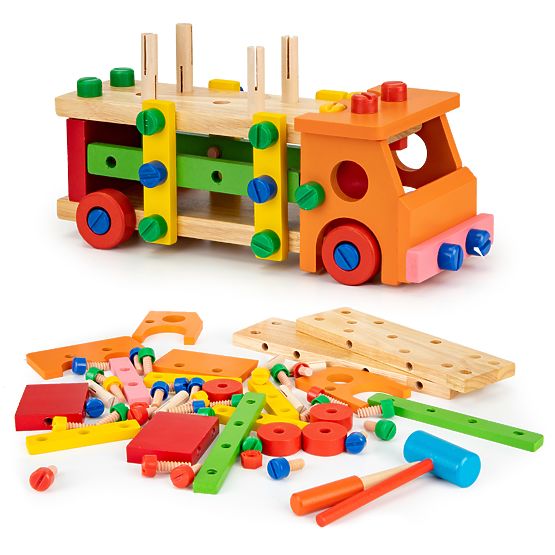 Jeu de construction en bois avec outils