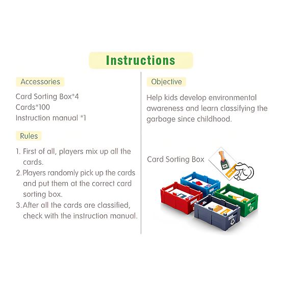 Jeu de construction Sluban Town M38-B0780 - Camion de recyclage des éboueurs + jeu de cartes