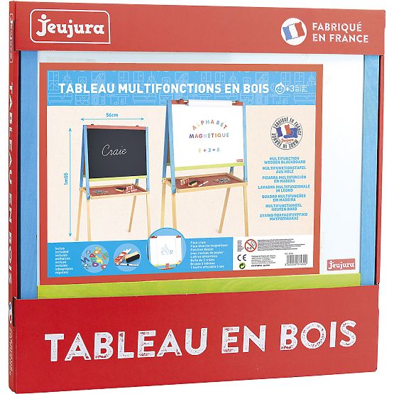 Jeujura Tableau multi-activités en bois 56x43 cm avec accessoires
