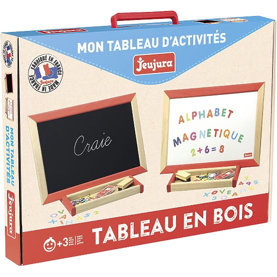 Jeujura Tableau multifonction en bois 44x30 cm avec accessoires