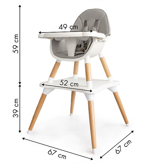Chaise de salle à manger SKANDI 2in1 - gris