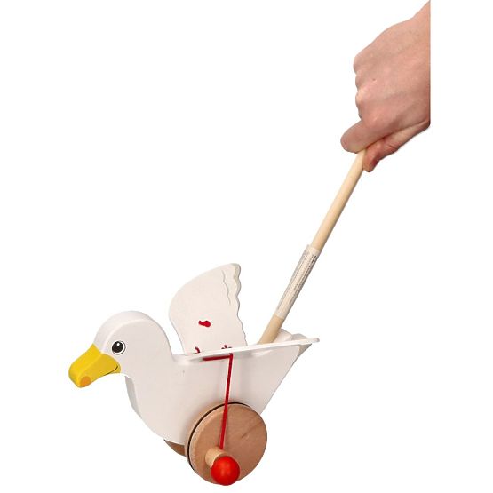 Jonas, la mouette en bois à pousser