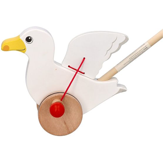Jonas, la mouette en bois à pousser