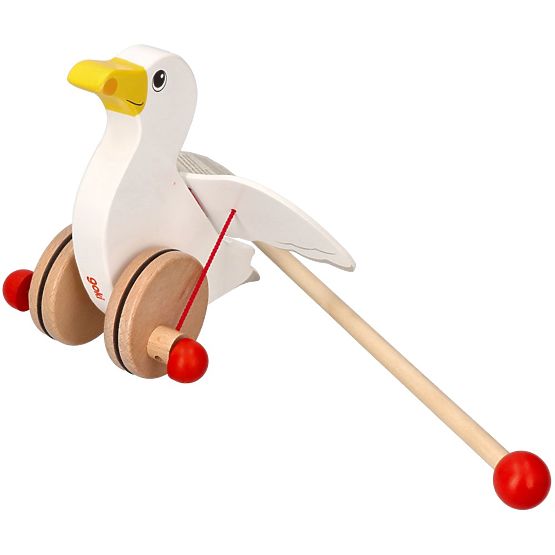 Jonas, la mouette en bois à pousser