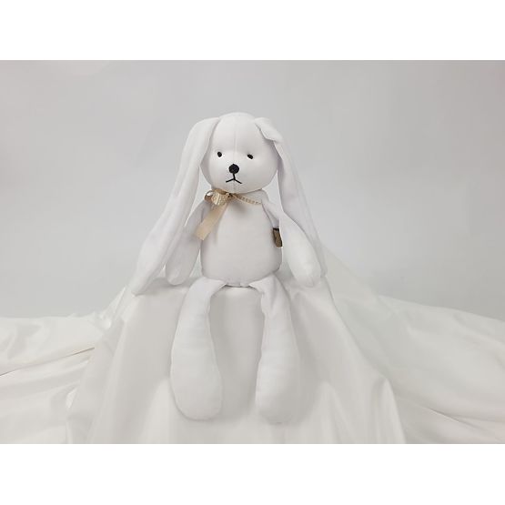Jouet lapin en velours 35 cm - blanc