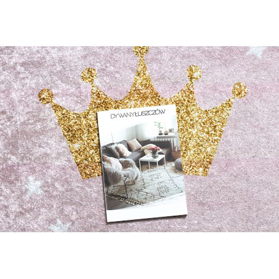 JUNIOR 51549.802 tapis rond couronne pour enfants antidérapant - rose