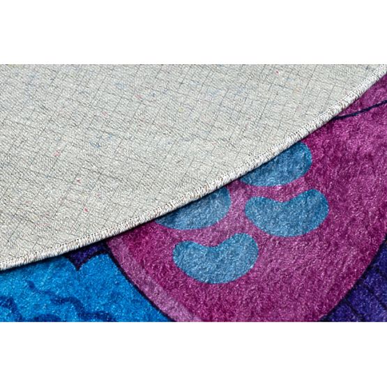 JUNIOR 51594.801 tapis de lavage rond poissons, océan pour enfants antidérapant - bleu