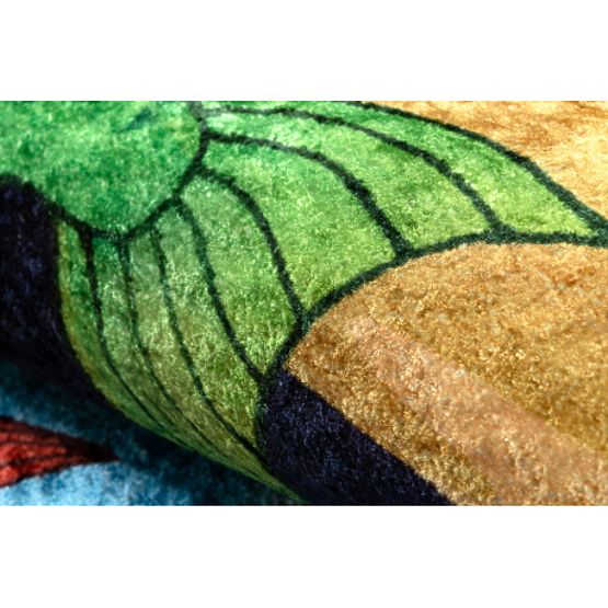 JUNIOR 51594.801 tapis de lavage rond poissons, océan pour enfants antidérapant - bleu