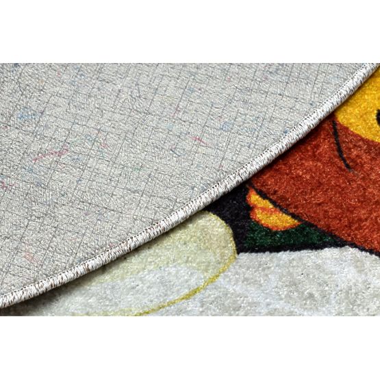 JUNIOR 51595.801 tapis rond lavable Animaux, Afrique pour enfants antidérapant - gris