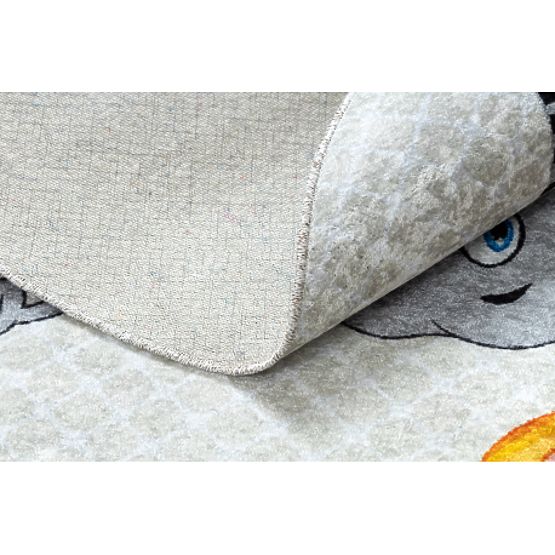 JUNIOR 51595.801 tapis rond lavable Animaux, Afrique pour enfants antidérapant - gris
