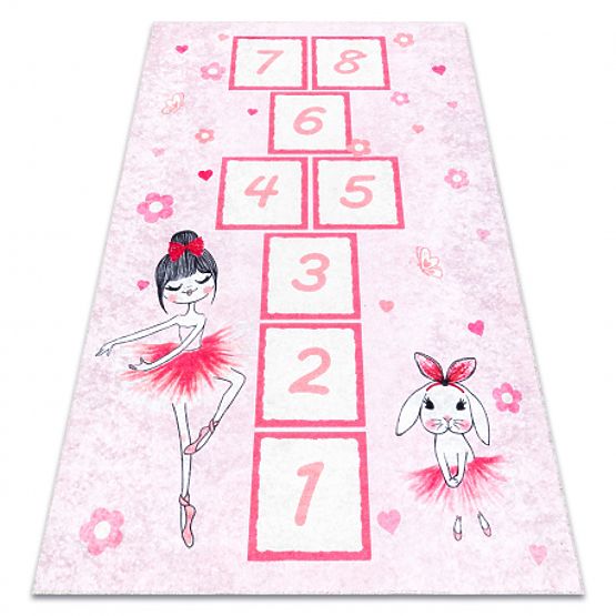 JUNIOR 51828.802 tapis de lavage antidérapant pour enfants, danseuse - rose