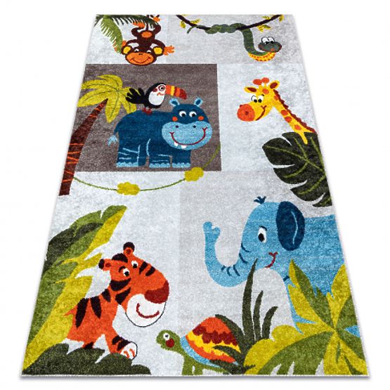 JUNIOR 51858.802 tapis de lavage Animaux, Afrique pour enfants antidérapant - gris