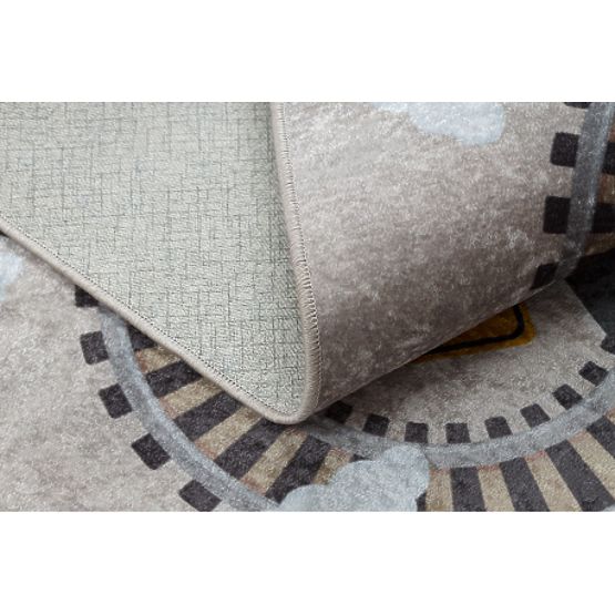 JUNIOR 51986.803 tapis de lavage Rails, locomotive pour enfants antidérapant - gris