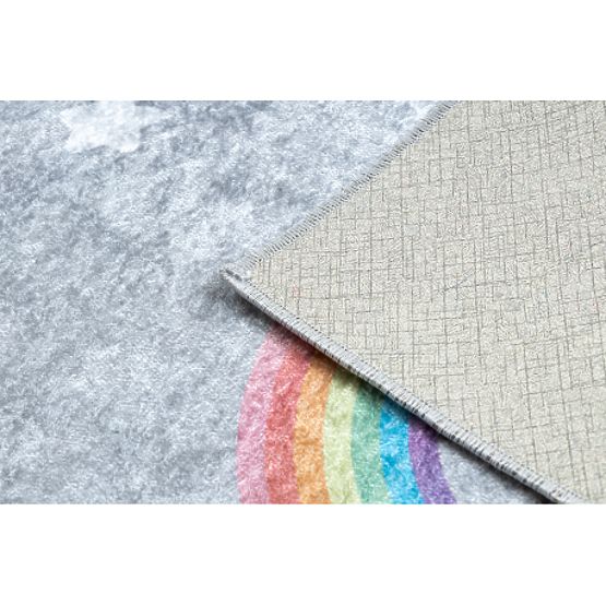 JUNIOR 52063.801 tapis de lavage Arc-en-ciel, nuages pour enfants antidérapant - gris