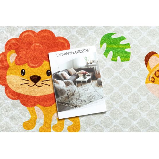JUNIOR 52104.801 tapis de lavage Safari, animaux pour enfants antidérapant - gris