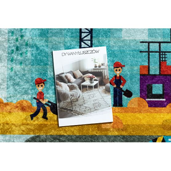 JUNIOR 52105.801 tapis de lavage Chantier, route pour enfants antidérapant - bleu