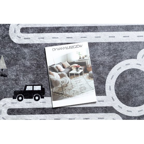 JUNIOR 52107.801 tapis de lavage Ours, animaux, rue pour enfants antidérapant - gris