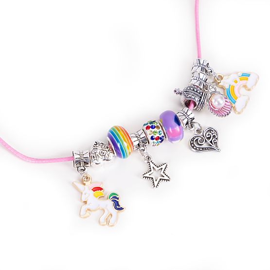 Kit pour fabriquer des bracelets, colliers, pendentifs, perles 66 éléments + organiseur et sac